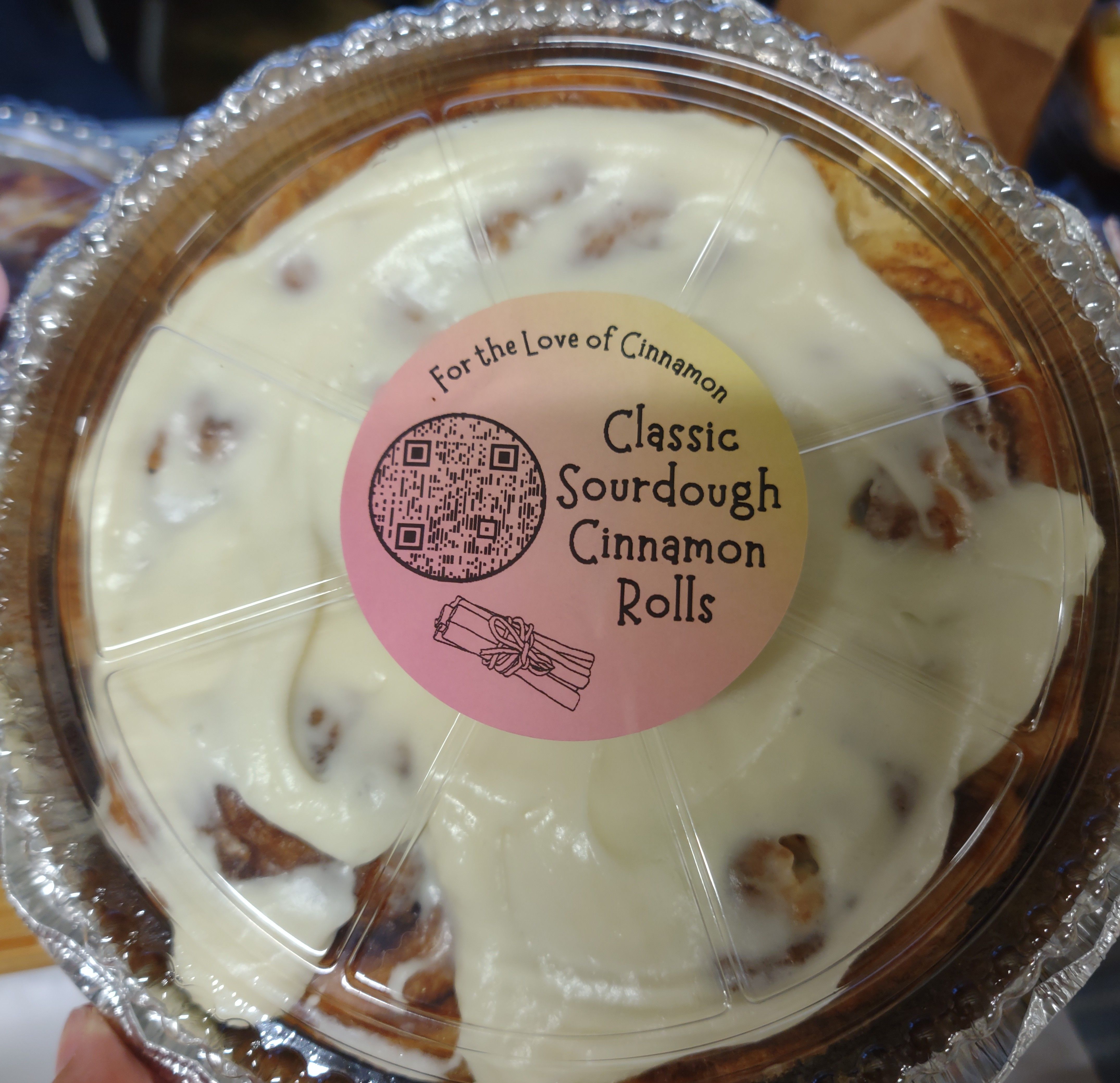 Classic Sourdough Cinnamon Rolls With Cream Cheese Icing-4 Count