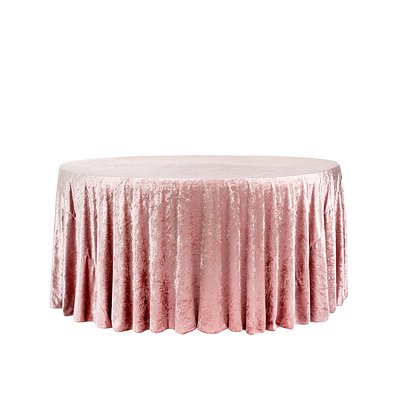 Dusty Rose/Mauve 120” Velvet Round Tablecloth