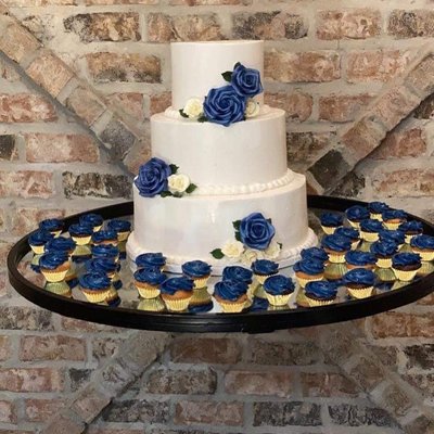 [Three Tier Wedding Cake Feeding 75