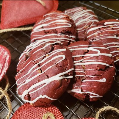 Red Velvet White Chocolate Chip Cookies