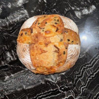 Cheddar Jalapeño Sourdough Loaf