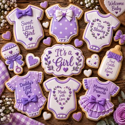 Baby Girl  Theme Set ￼ Sugar cookie, your design