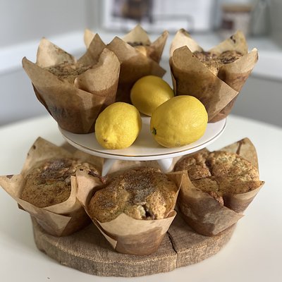 Jumbo Raspberry Lemon Crumb Muffin