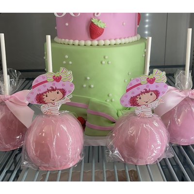 Candy Apples W/ Card stock Theme Or ribbon 