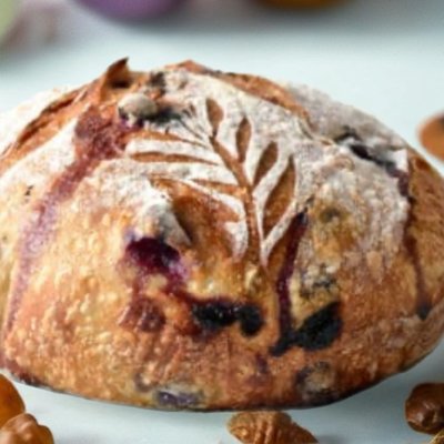 Sourdough Bread Made With Blueberries, Cream Cheese with A little Sweetener