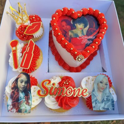 Mini Heart Cake And Cupcake Box 