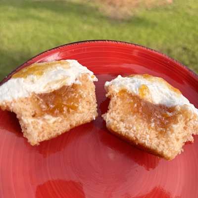 Peach Stuffed Cupcake