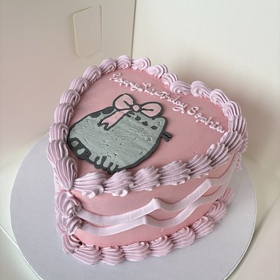 6” SHORT Customizable Heart Cake 