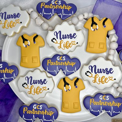 Graduation Or Nursing Themed Decorated Sugar Cookies