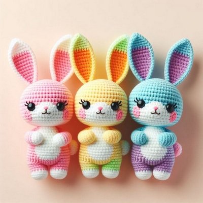 Rainbow Bunny Plushie 
