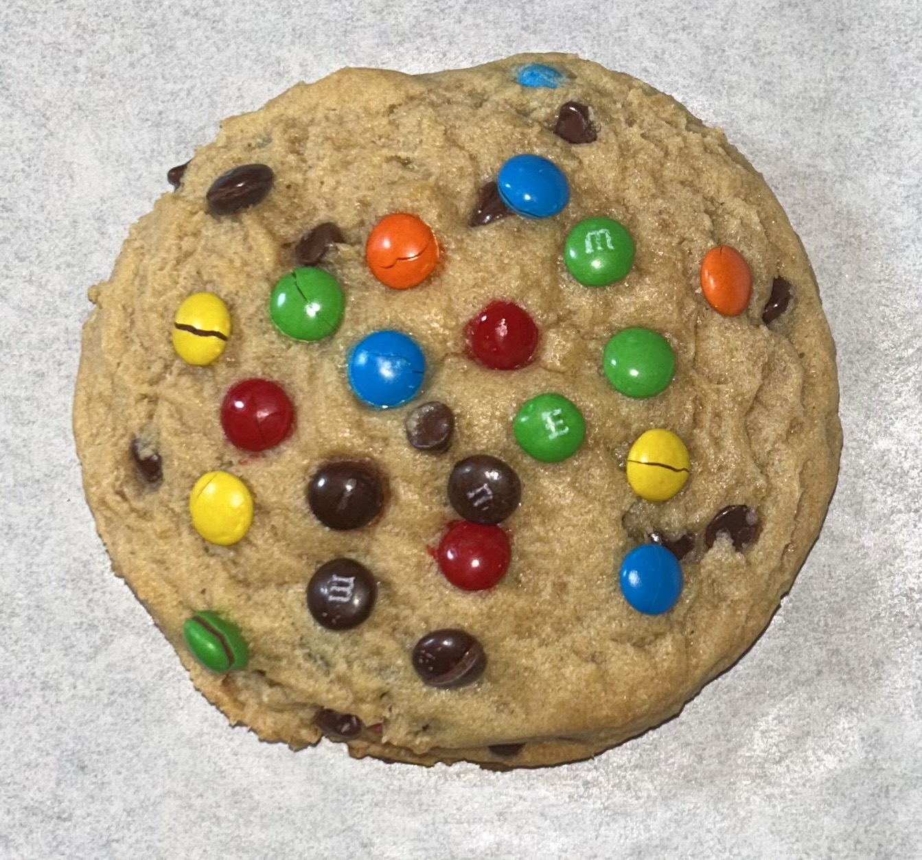 M&M Chocolate Chip Cookie