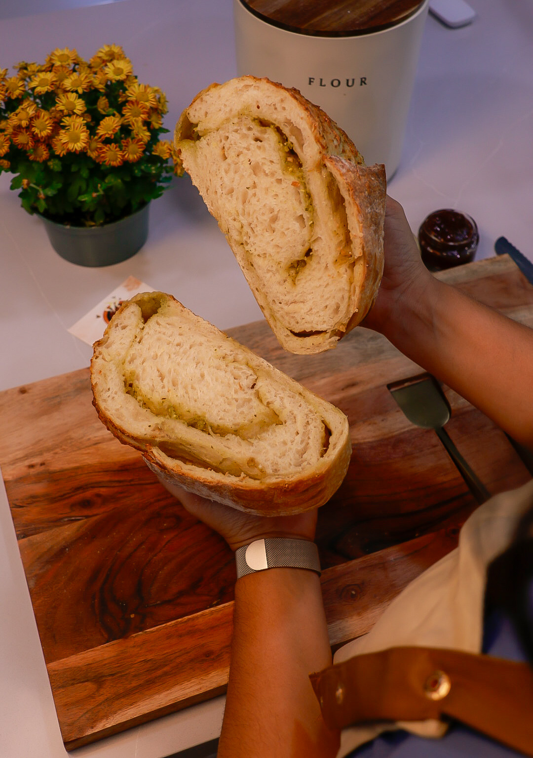 Pesto Parmesan Sourdough