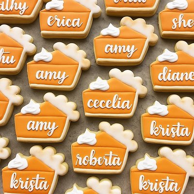 Custom Pumpkin Pie Slice Cookies