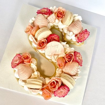 Custom Floral Letter/Number Cookie Cake 