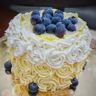4”  Blueberry Lemon Cake (vanilla/blueberry Or Lemon Frosting)
