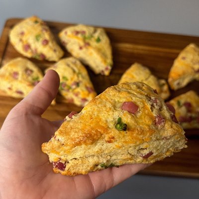 Ham, Cheese And Chive Scone