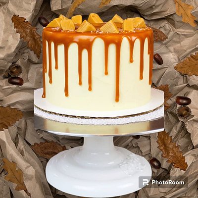 8 inch 3 layer Salted Caramel Drip Cake