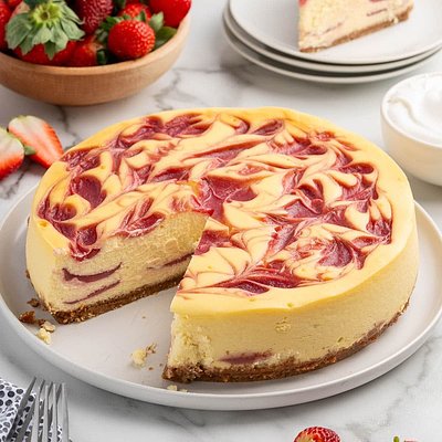 Starwberry Swirl Cheesecake