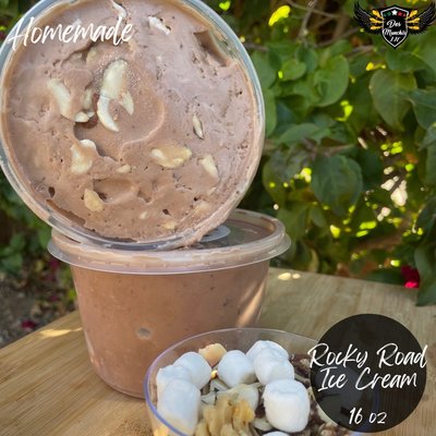 12 Oz Homemade Rocky Road Ice Cream 