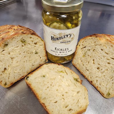 Kickles and Swiss Artisan Sourdough 