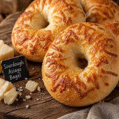 Sourdough Asiago Bagels 2pk