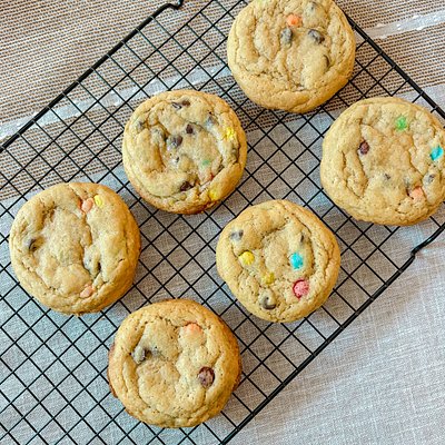 M&M Sourdough Cookies
