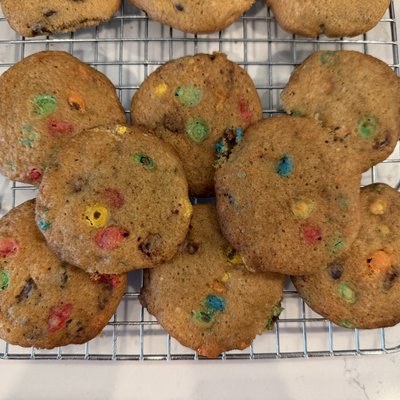 M&M Sourdough Cookies