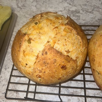 Chili Crisp, Dried Chive, Cheddar Sourdough 