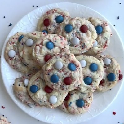 Red White And Blue White Chocolate Cookies