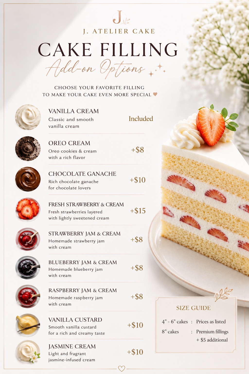 4” Floral (Fruit of your choice) Cake
