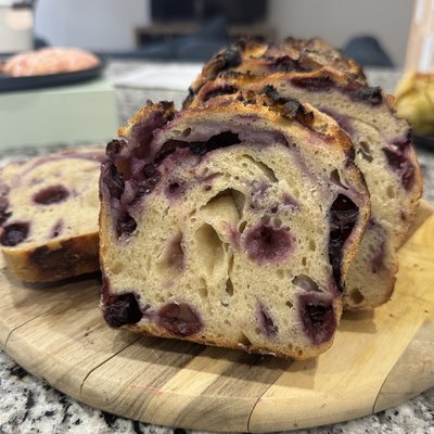 Sugared Blueberry Lemon Swirl Sourdough Loaf