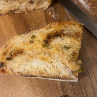 Crunchy chili oil scallion loaf