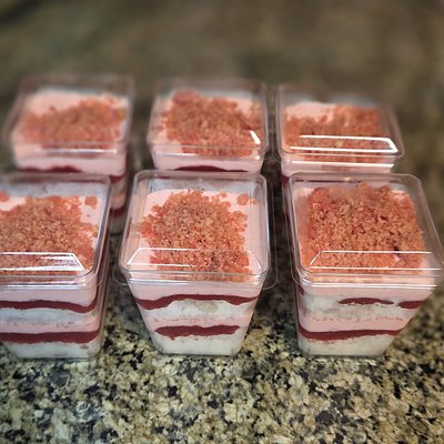 Strawberry Crunch Cake Shooters