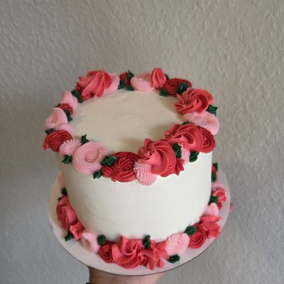 Simple Floral Cake ( 6"2 Layer) 