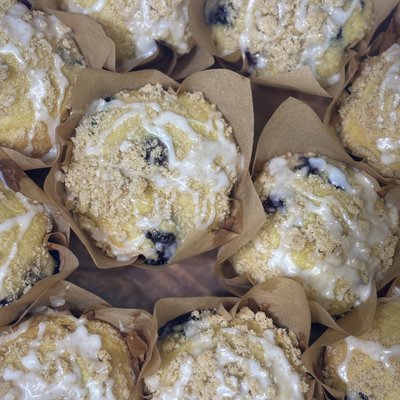 Sourdough Blueberry Lemon Muffins