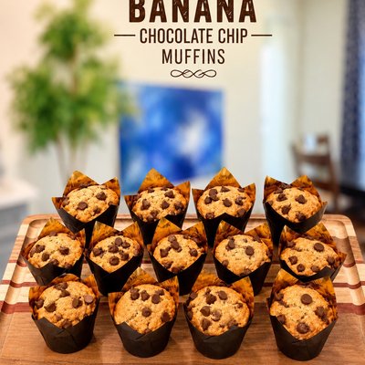Banana Chocolate Chip Muffins (4 Pack)