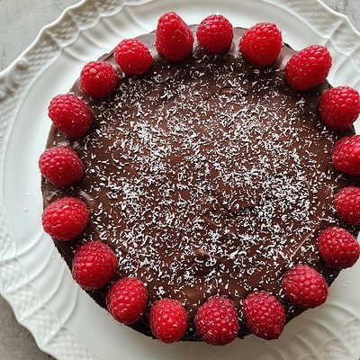 Chocolate Raspberry Ganache Cake 8”– Plant-Based & Gluten-Free, Oil Free, Rich Yet Wholesome