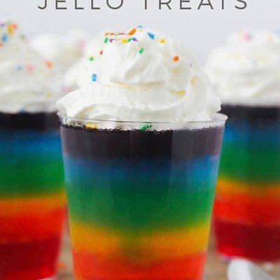 Rainbow Jello Cups
