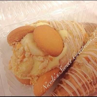 Cheesecake Stuffed Waffle Cones ( $7 Banana Pudding; $8 Strawberry Crunch)