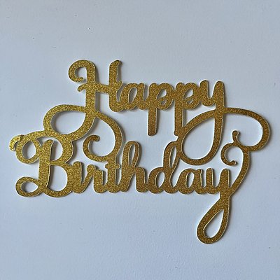 Gold “Happy Birthday” Topper 