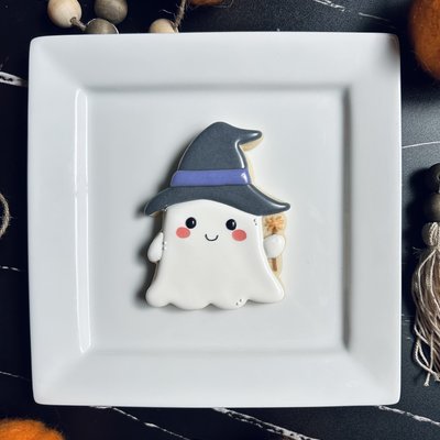 Halloween Large Cookie - Witch Ghost