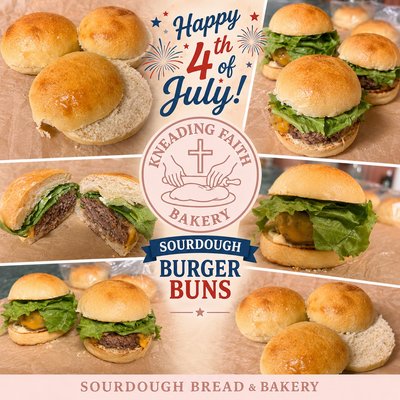 4pk Sourdough Hamburger Buns