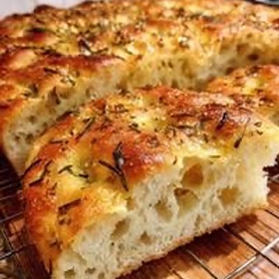 Italian Herbs & Cheese Sourdough Focaccia