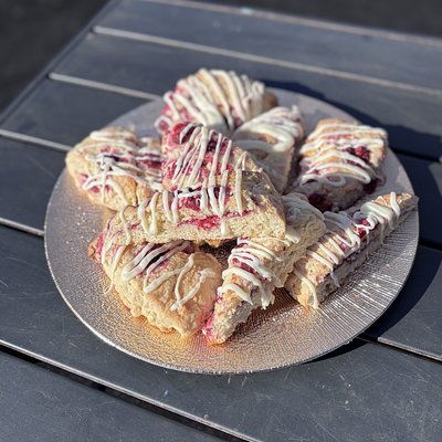 Sourdough Raspberry White Chocolate Scones • 6 Pack