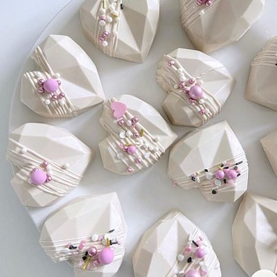Chocolate-covered Cake Hearts