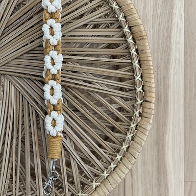 DAISY | Macrame Keychain Wristlet, Mustard Yellow