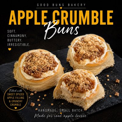 Apple Crumble Bun (Box of 2)    ⭐️ Selling Fast