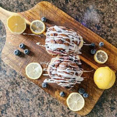 Sourdough Blueberry Lemon Rolls - Half Dozen