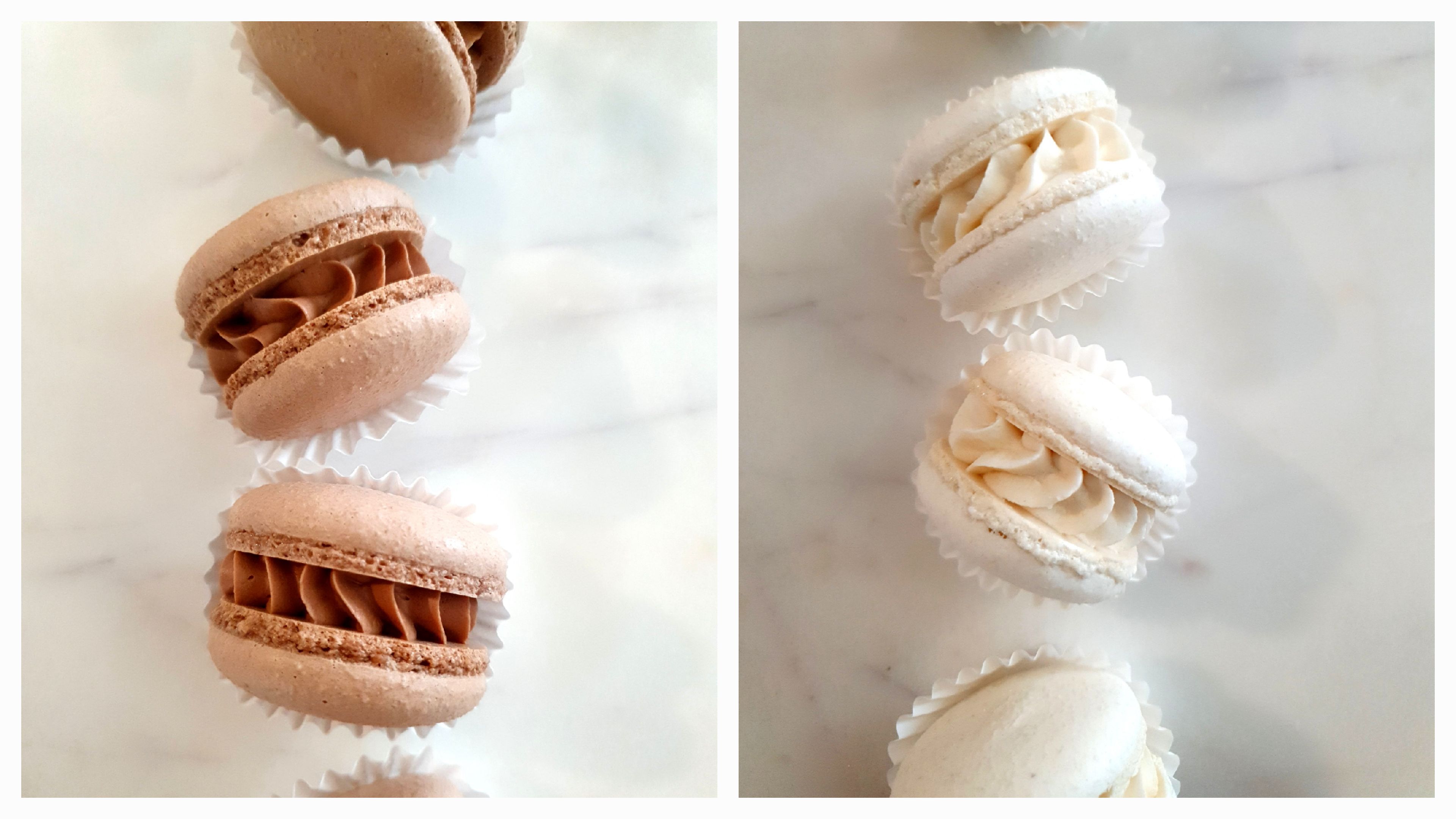 Chocolate, Vanilla Macarons 1 Dozen