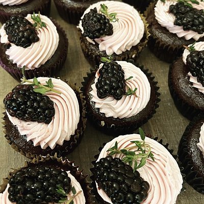 Blackberry Thyme Cupcakes